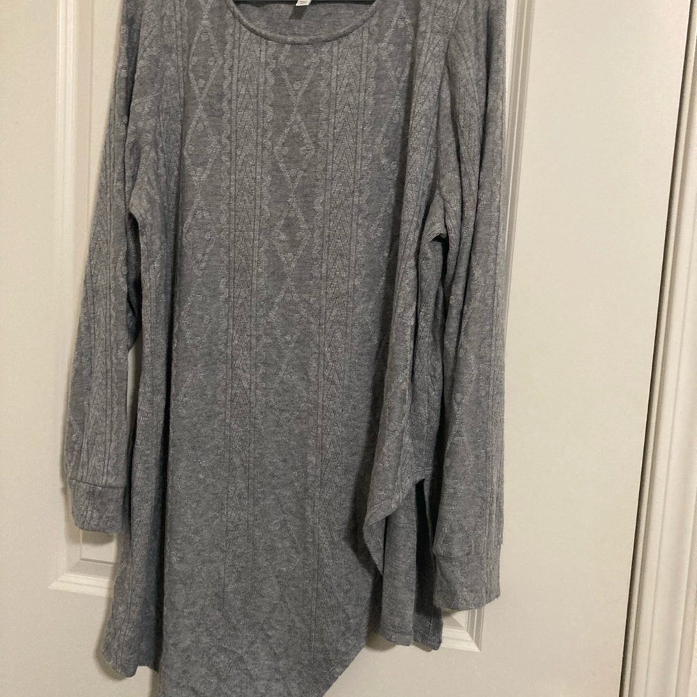 Gray Long Sleeve Knit Sweater tunic